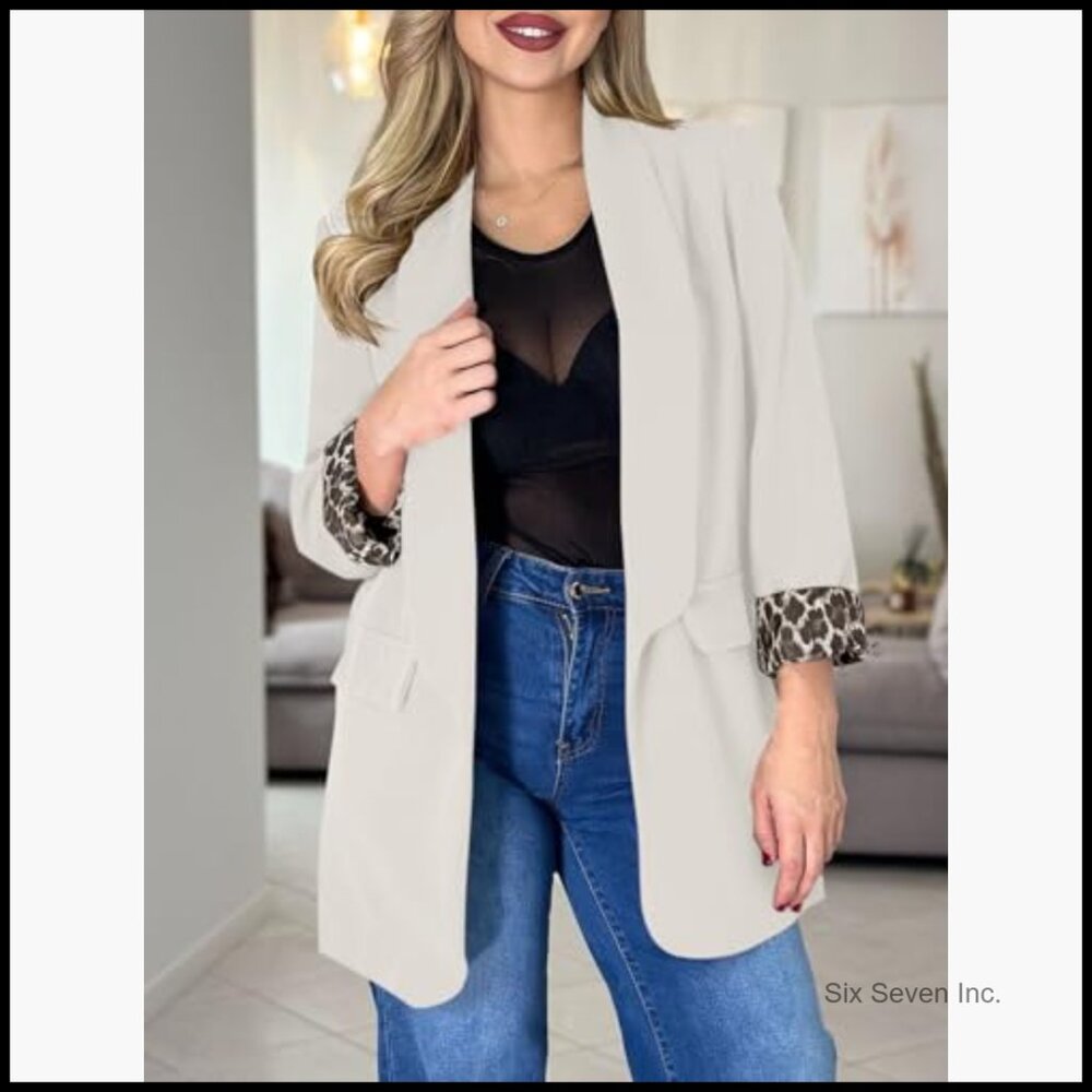 Soft Polyester Viscose Elastane Blazer Shawl Coll… - image 3